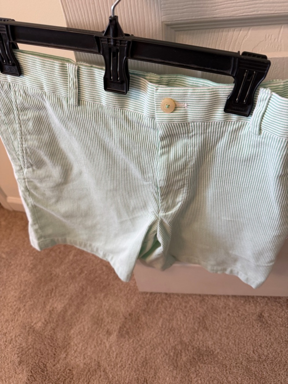 Men's Southern Tide Skipjack Green SeerSucker Shorts 32